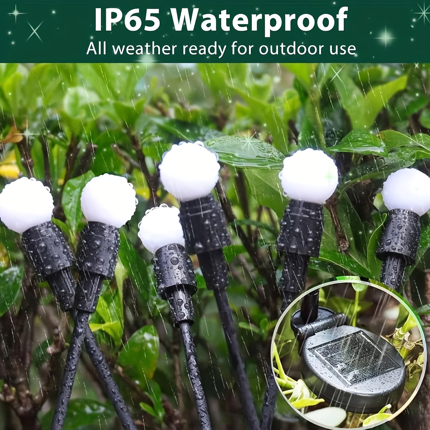 Solar Firefly Garden Stake Lights, 8-Pack, IP65 Weatherproof