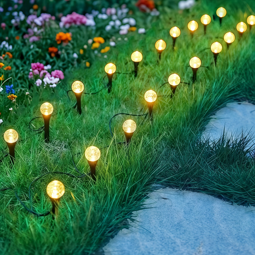 Solar Bubble Ball Lawn Lights, 30–50 LEDs, 8 Modes, IPX4