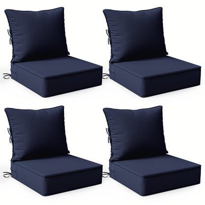 Square Patio Cushions, 24" × 24", Memory Foam, Waterproof, Multi-Pack