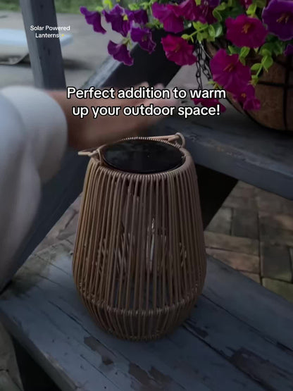 Handmade Solar Rattan Hanging Lanterns, Bohemian Style, 1–4 Pack