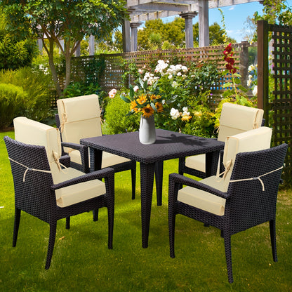 High-Back Patio Cushions, Olefin Fabric, 46" × 21" × 4", Set of 4