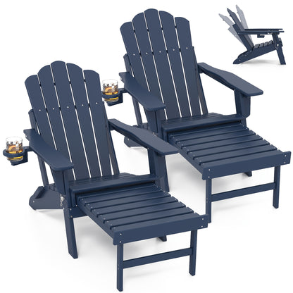 HDPE Adirondack Chair with Ottoman, Adjustable, All-Weather
