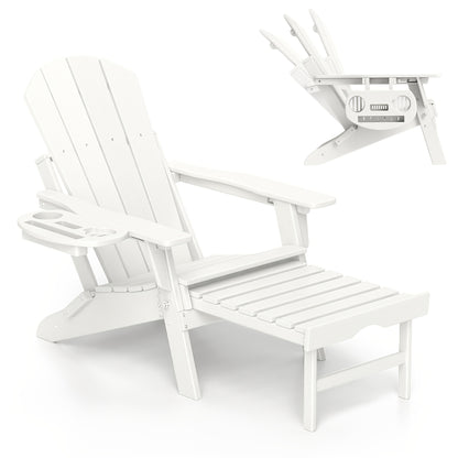 HDPE Adirondack Chair with Ottoman, Adjustable, All-Weather