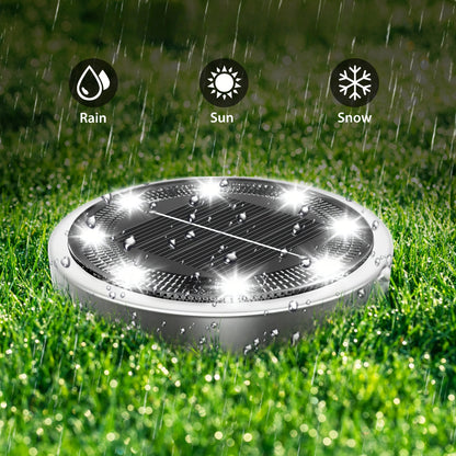 Solar In-Ground Garden Lights, 8 LEDs, IP44, 4–24 Pack