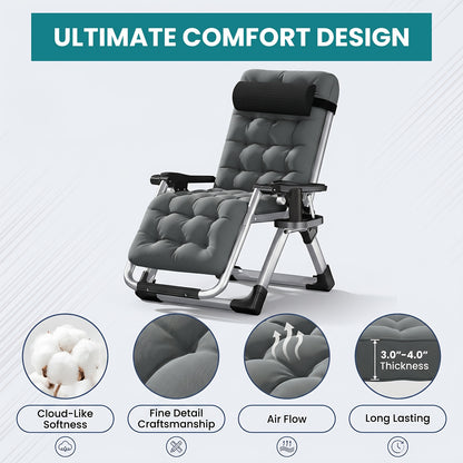 Zero Gravity Reclining Patio Chair, Folding, Cup Holder, Cushioned