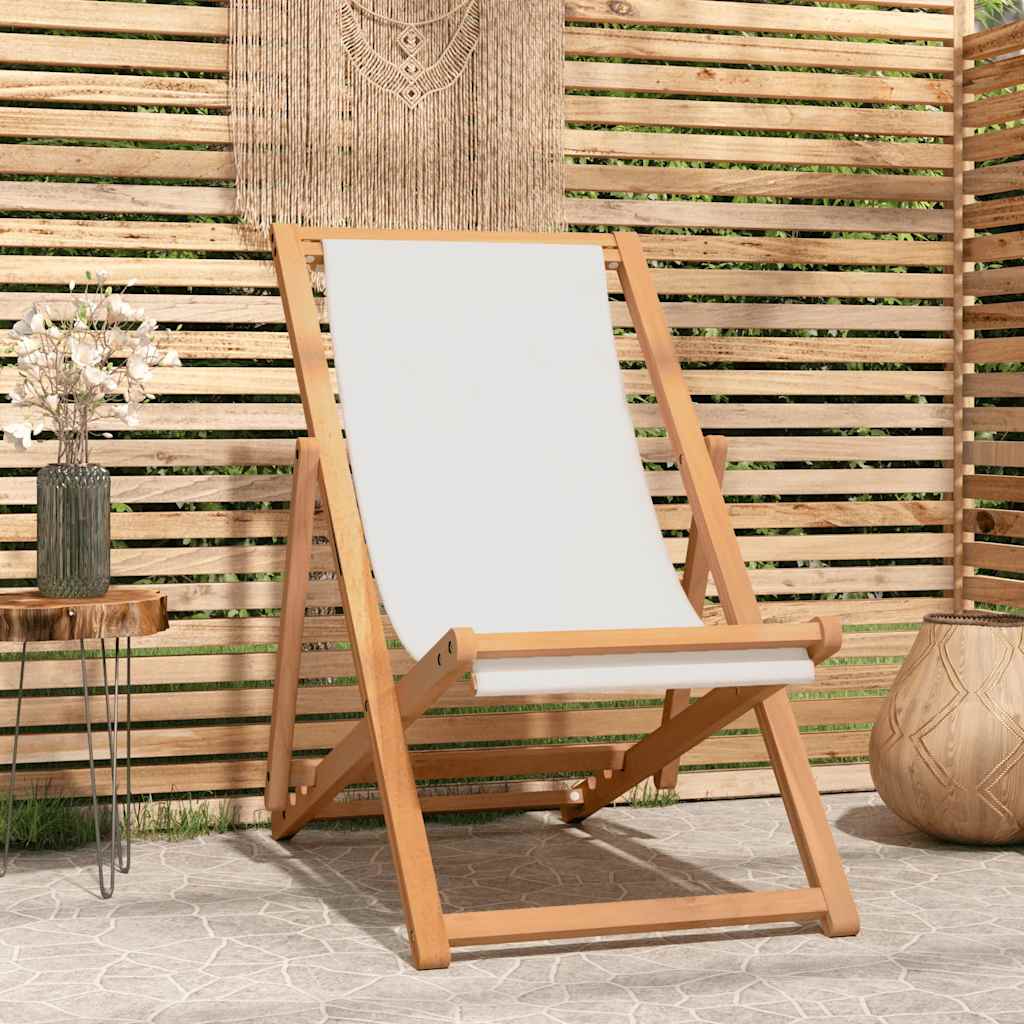 Beach Chair | | Solid Teak Wood, Polyester Fabric | Standard