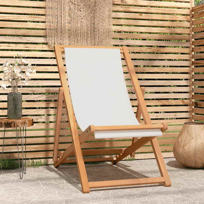 Beach Chair | | Solid Teak Wood, Polyester Fabric | Standard
