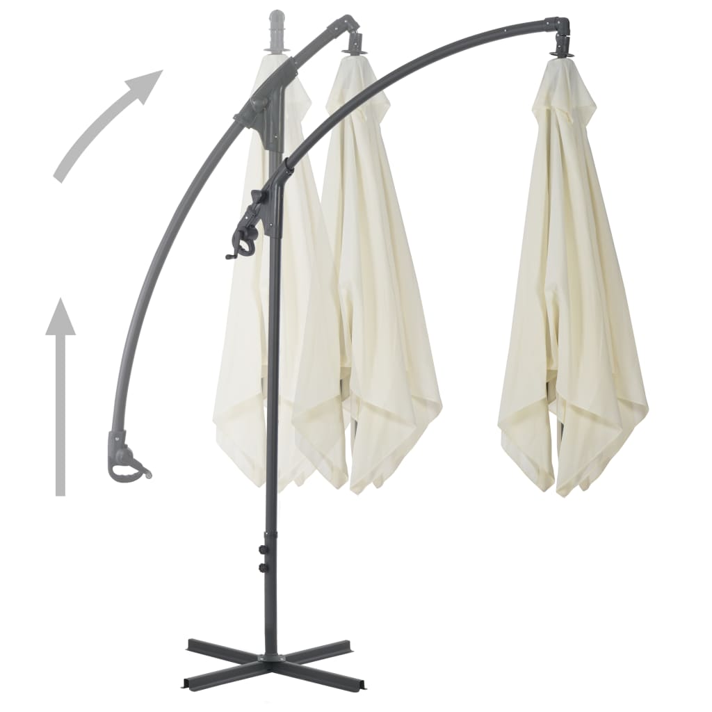 Cantilever Garden Parasol With Steel Pole 118.1"