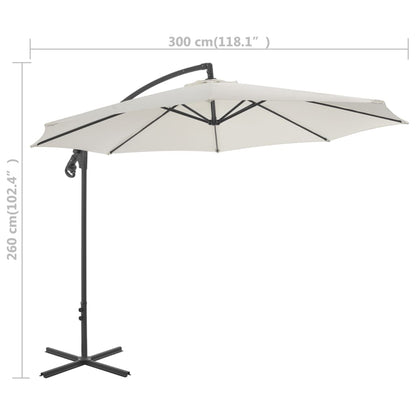 Cantilever Garden Parasol With Steel Pole 118.1"