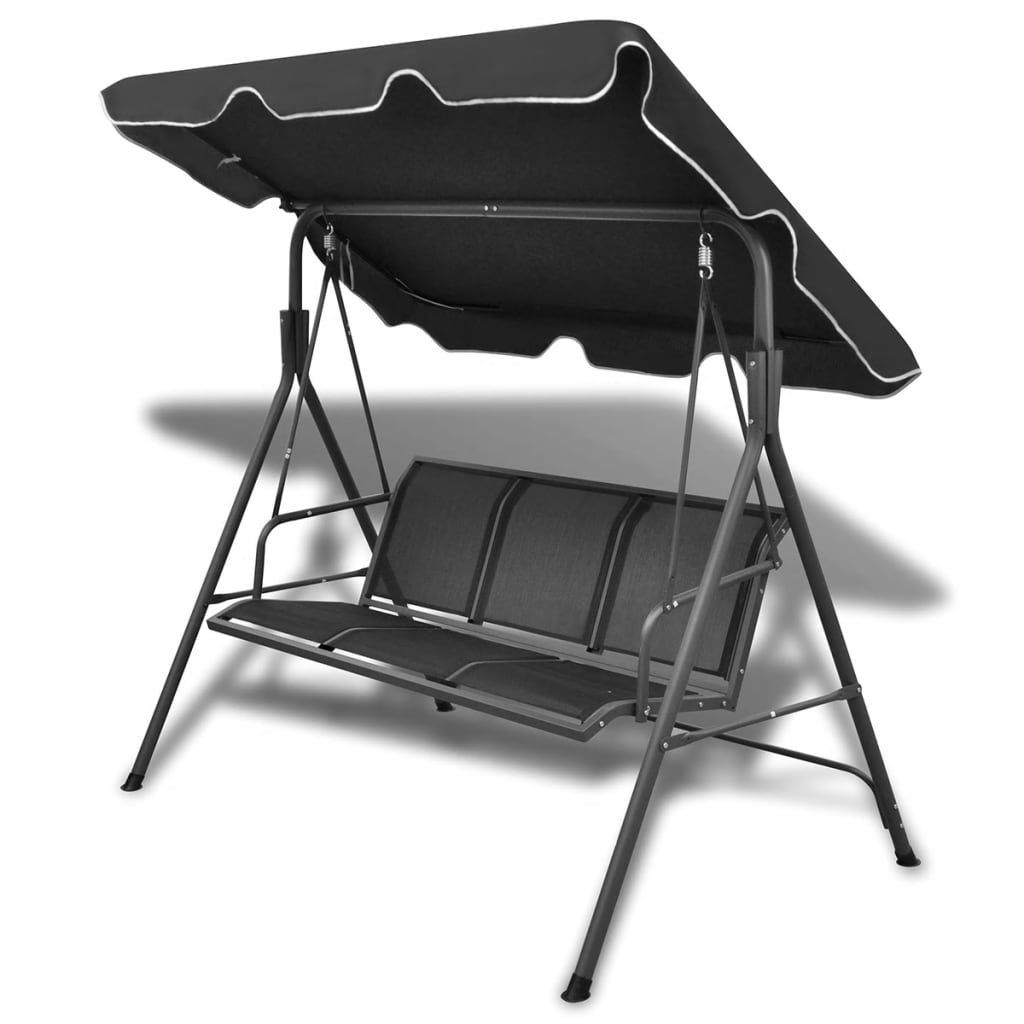 Garden Swing Chair With Canopy Anthracite And