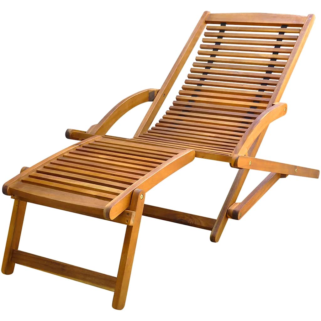 Deck Chair | Light Brown | Acacia Wood | Standard |  Foldable