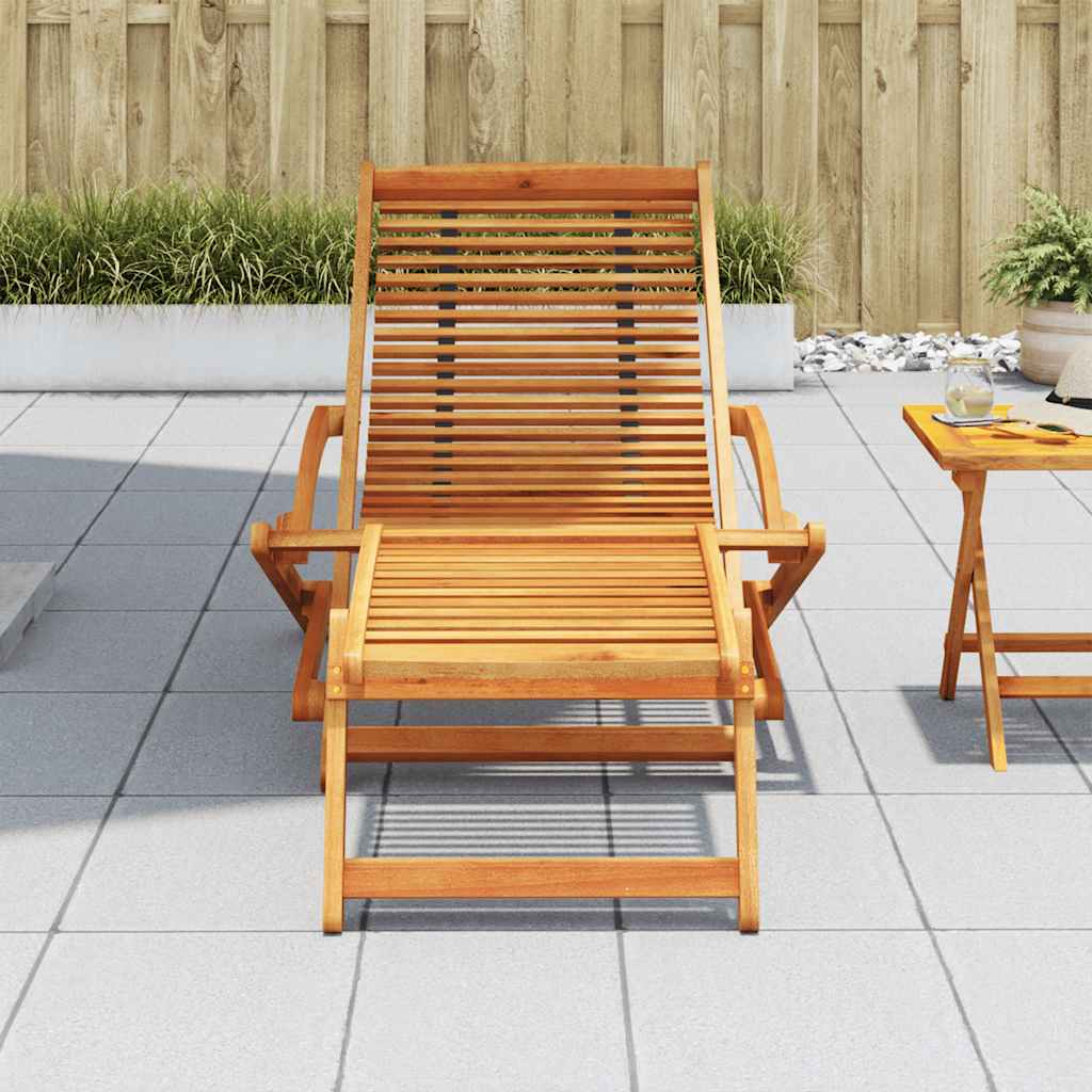 Deck Chair | Light Brown | Acacia Wood | Standard |  Foldable