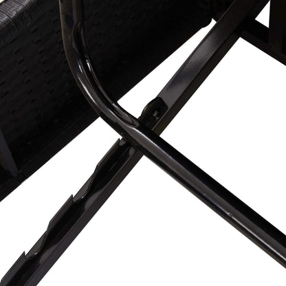 Convertible Sun Bed With Cushion Poly Rattan Black