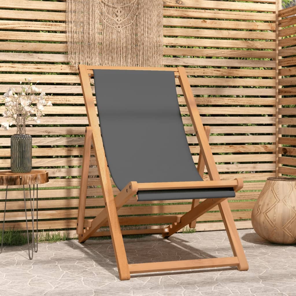 Beach Chair | | Solid Teak Wood, Polyester Fabric | Standard