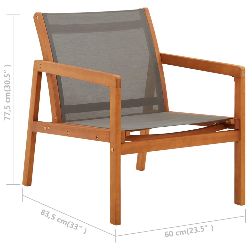 Garden Chair | , Natural | Solid Eucalyptus Wood, Textilene
