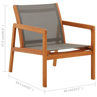 Garden Chair | , Natural | Solid Eucalyptus Wood, Textilene