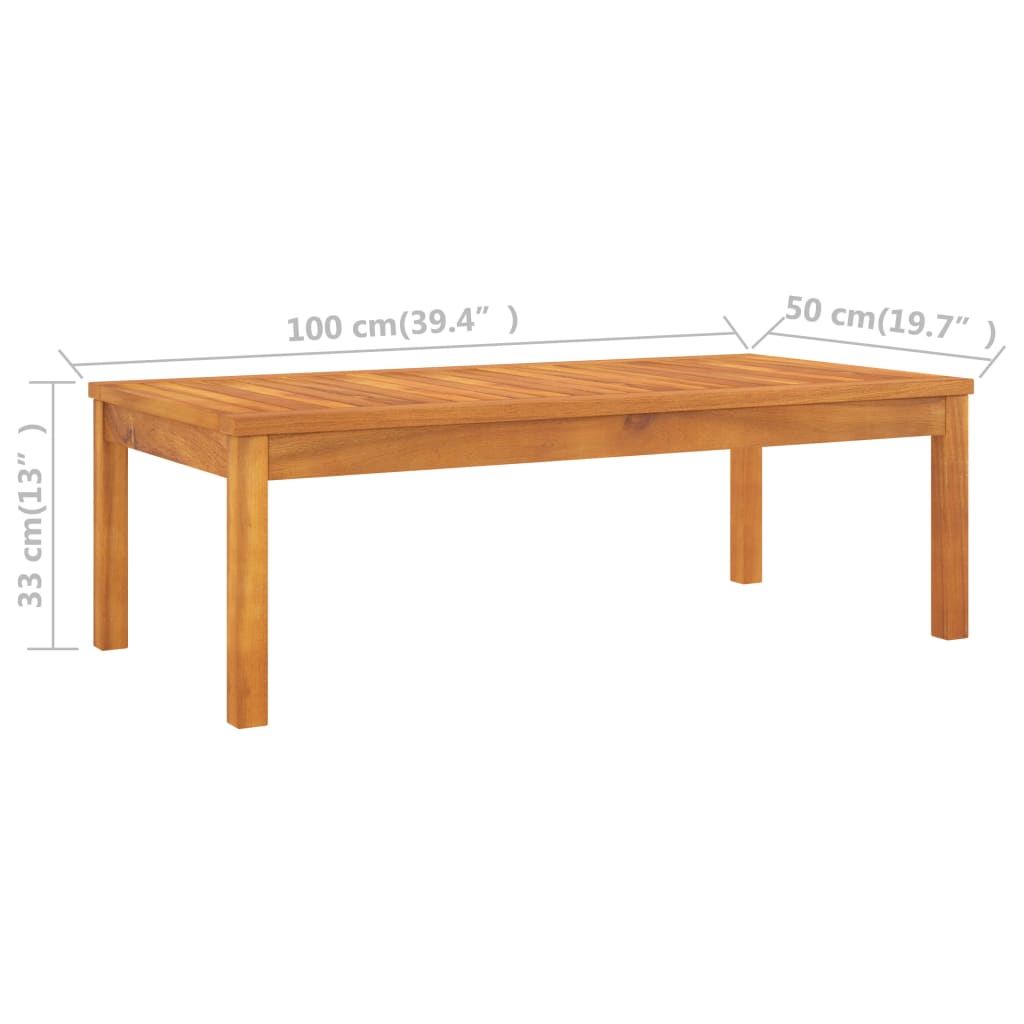 39.4"X19.7"X13" Solid Acacia Wood