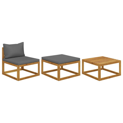 Coffee 26.7"X26.7"X11.4" Solid Acacia Wood