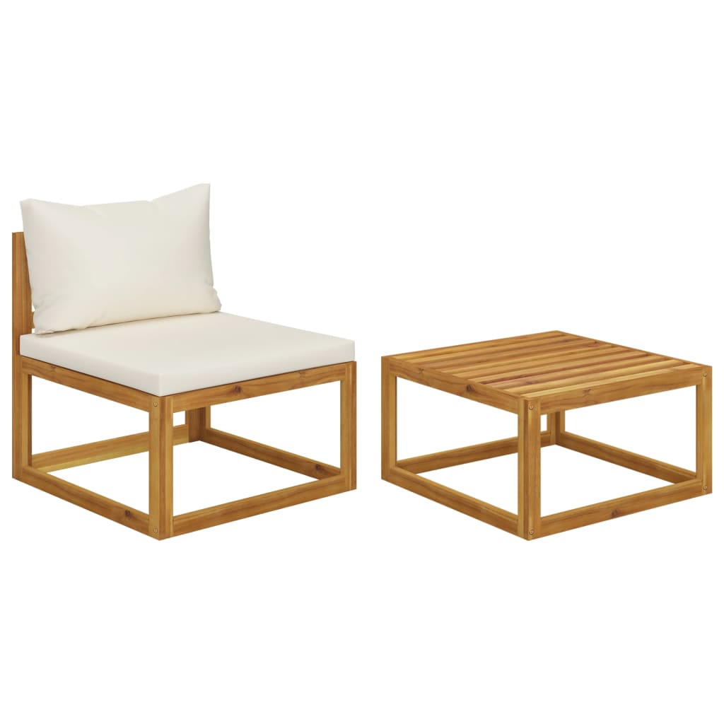 Coffee 26.7"X26.7"X11.4" Solid Acacia Wood