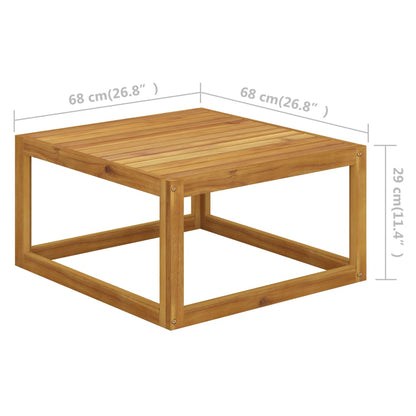 Coffee 26.7"X26.7"X11.4" Solid Acacia Wood