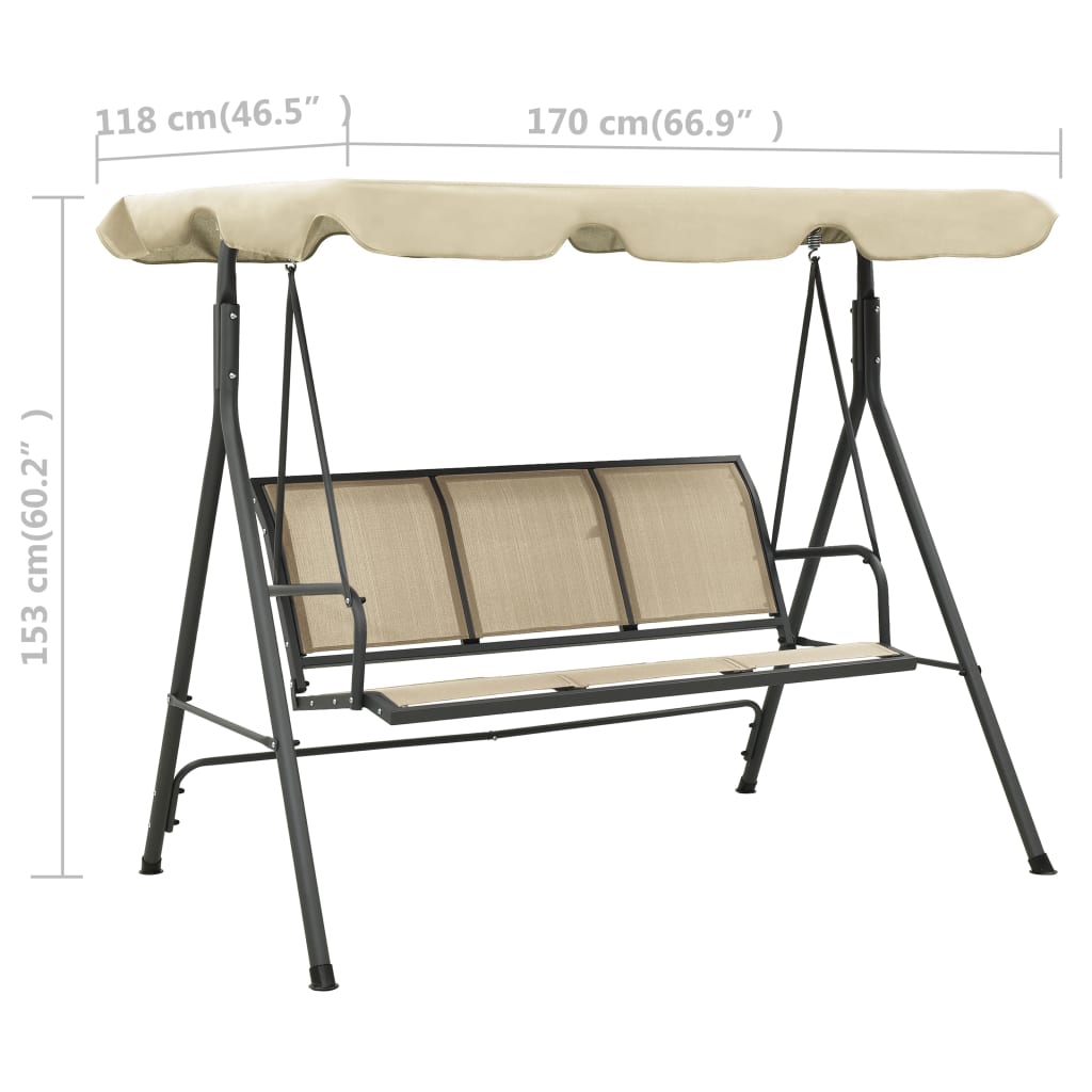 Garden Swing Chair With Canopy Anthracite And