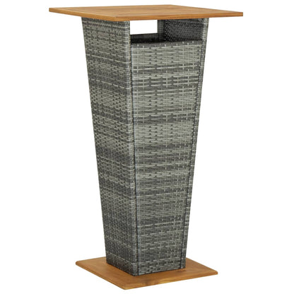 Bar Table Poly Rattan And Solid Acacia Wood