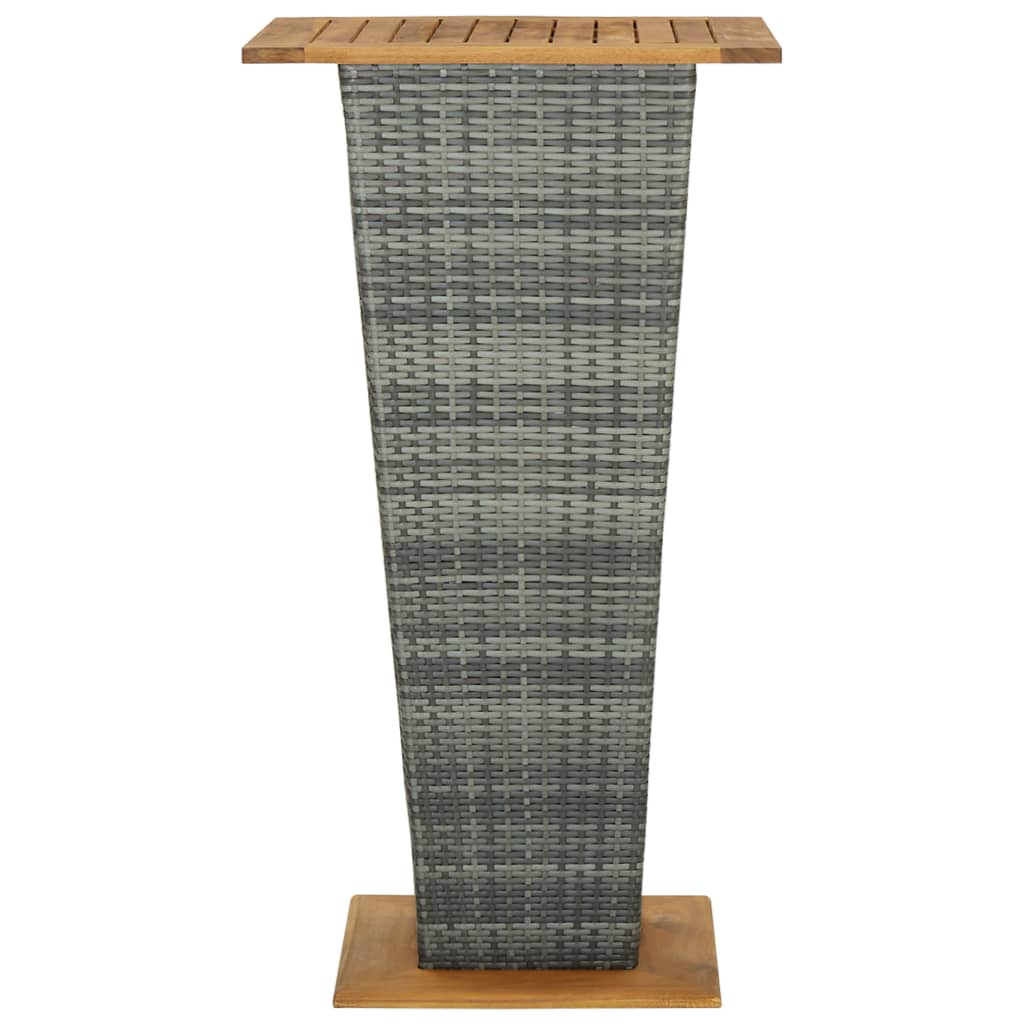 Bar Table Poly Rattan And Solid Acacia Wood