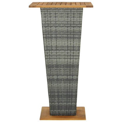 Bar Table Poly Rattan And Solid Acacia Wood