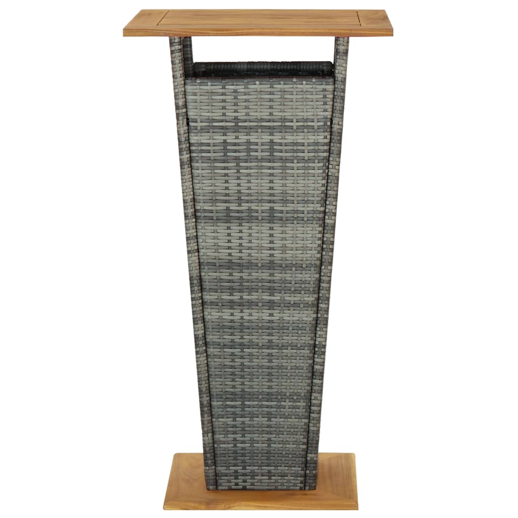 Bar Table Poly Rattan And Solid Acacia Wood