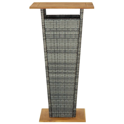 Bar Table Poly Rattan And Solid Acacia Wood