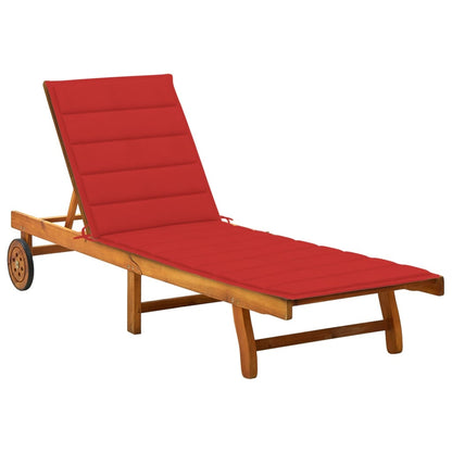 2-Person Patio Sun Lounger With Cushions Solid Acacia Wood