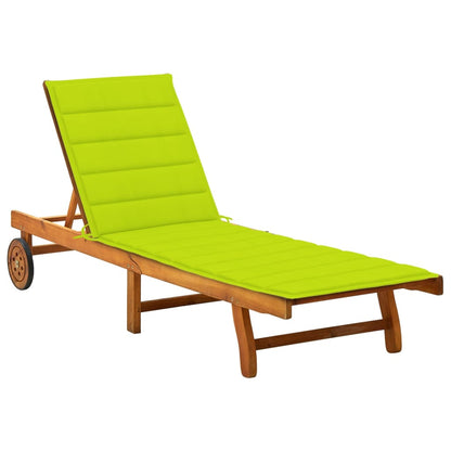 2-Person Patio Sun Lounger With Cushions Solid Acacia Wood