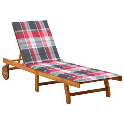 2-Person Patio Sun Lounger With Cushions Solid Acacia Wood