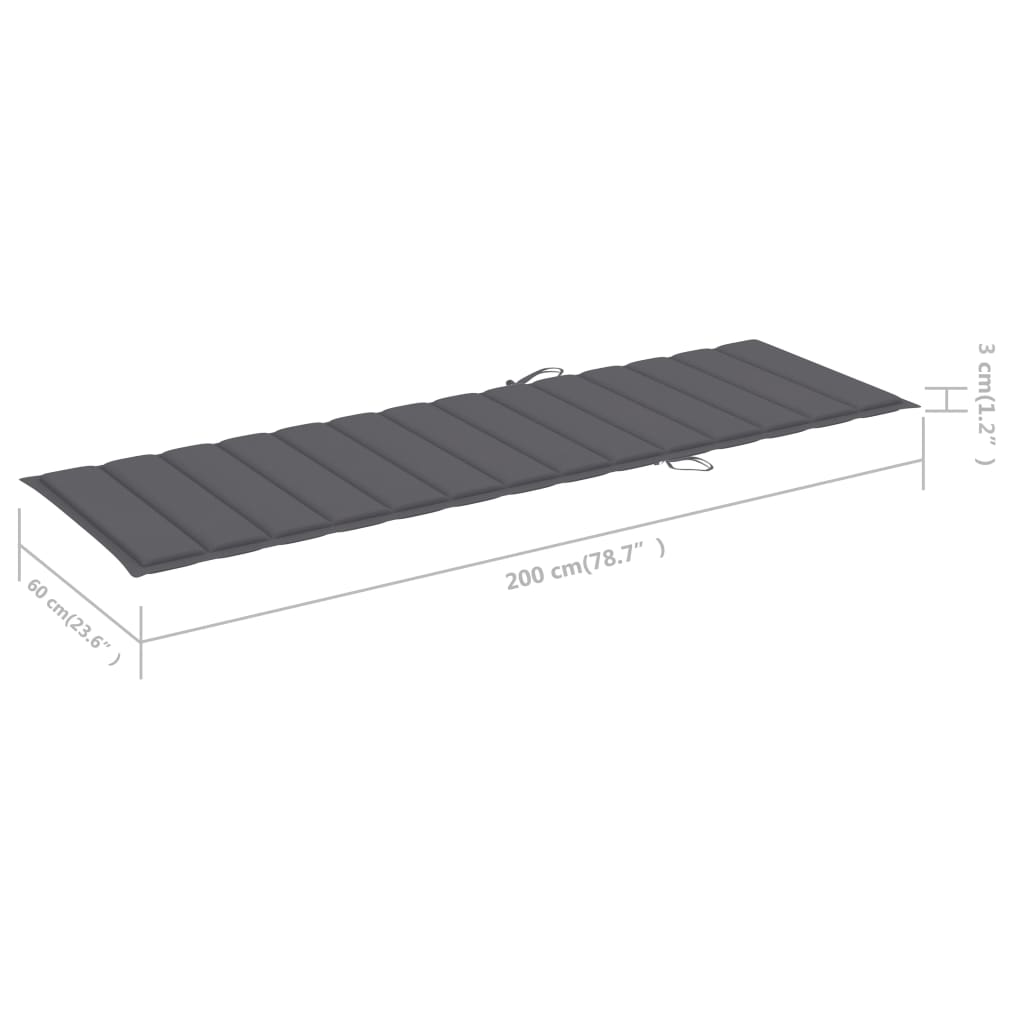 2-Person Patio Sun Lounger With Cushions Solid Acacia Wood
