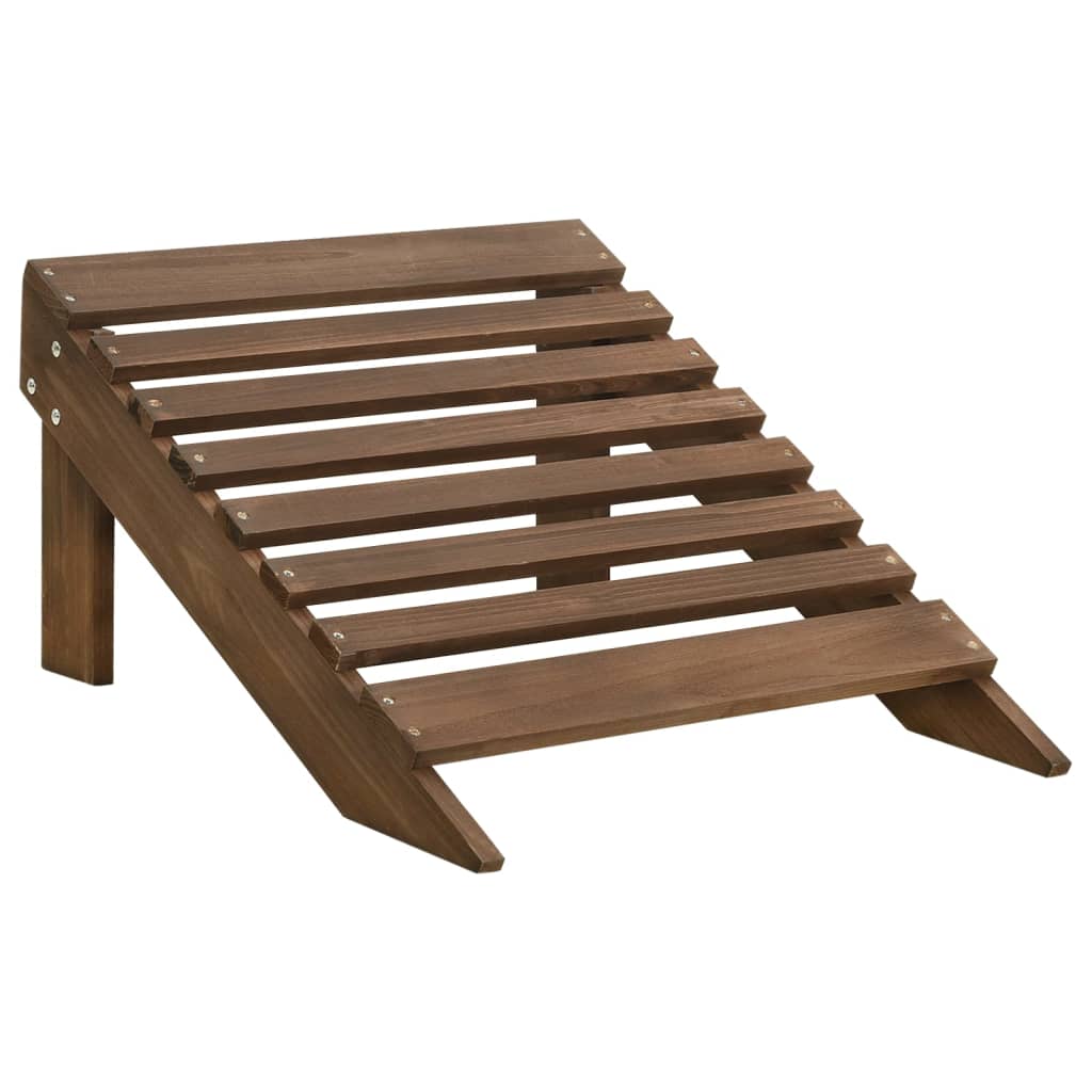 Patio Adirondack Chair With Ottoman&Table Solid Fir Wood