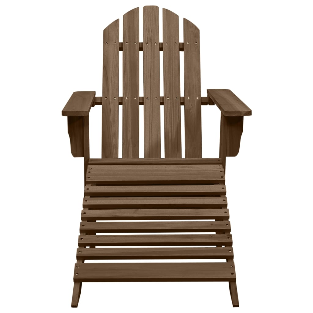 Patio Adirondack Chair With Ottoman&Table Solid Fir Wood