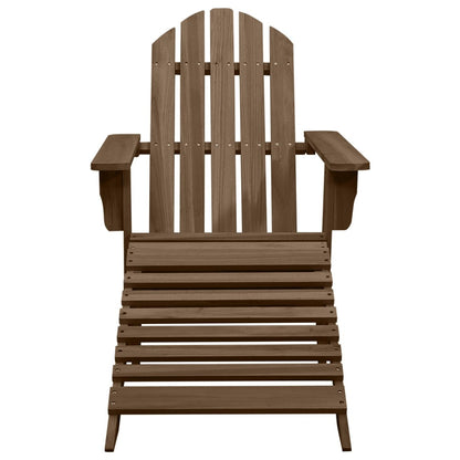 Patio Adirondack Chair With Ottoman&Table Solid Fir Wood