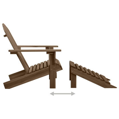 Patio Adirondack Chair With Ottoman&Table Solid Fir Wood