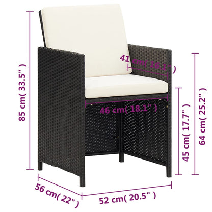 Garden Dining Chair | Set Of 4 | | Polyethylene With Rattan Look