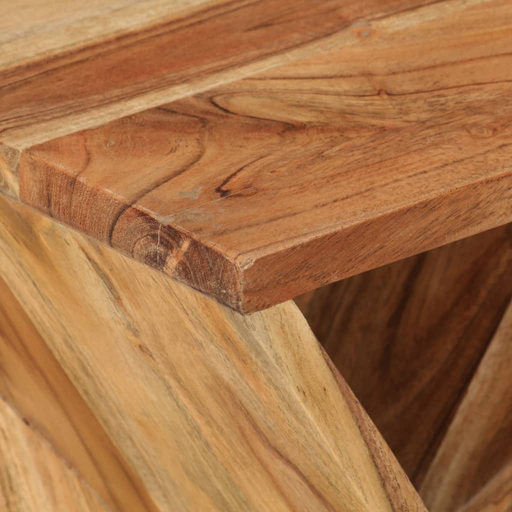 Side Table 35X35X55 Cm Solid Wood Acacia