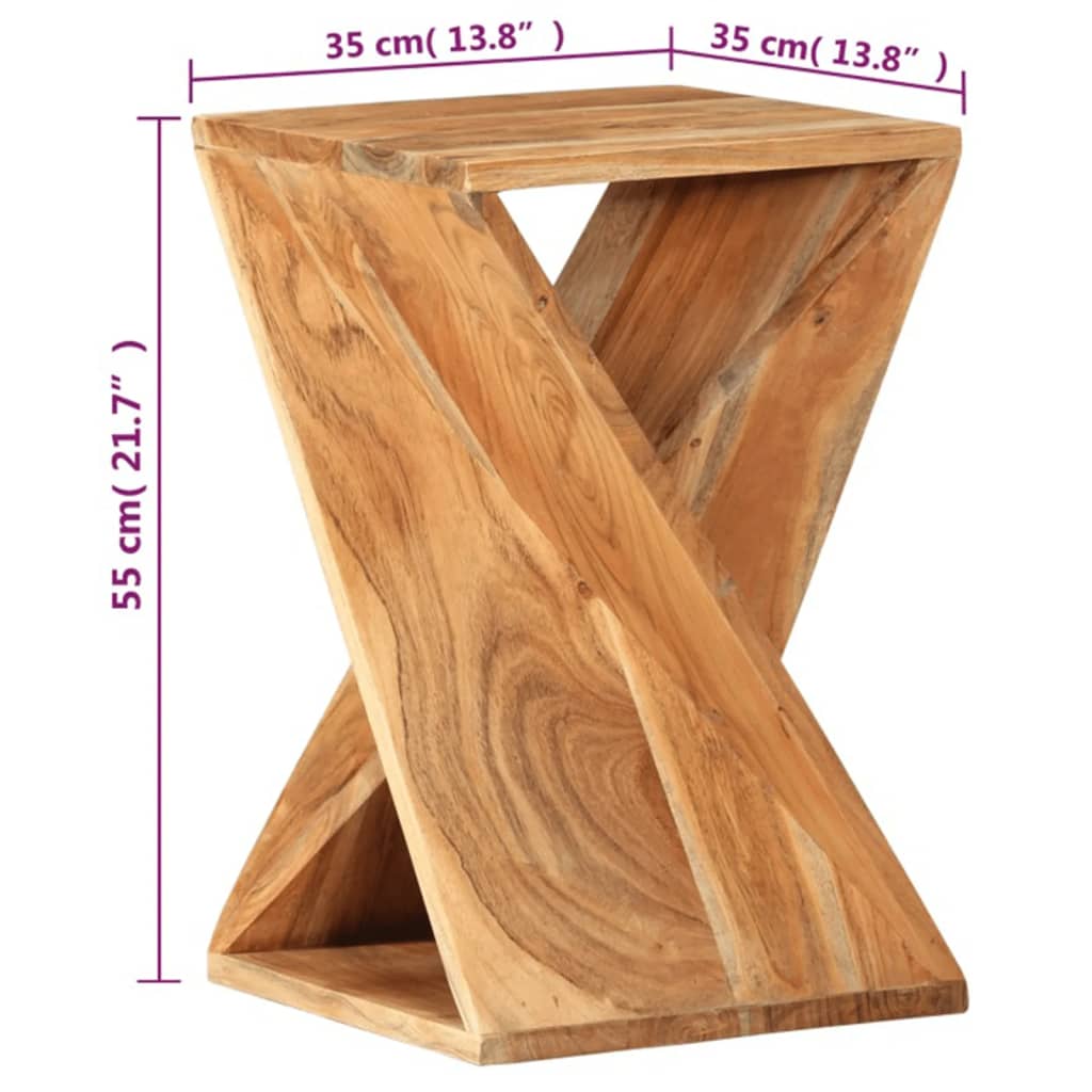 Side Table 35X35X55 Cm Solid Wood Acacia