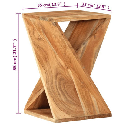 Side Table 35X35X55 Cm Solid Wood Acacia
