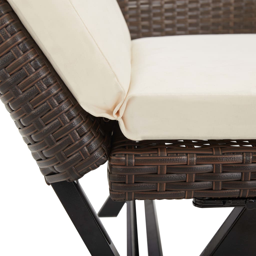 Garden Bench With Cushions 176 Cm Poly Rattan