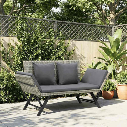 Garden Bench With Cushions 176 Cm Poly Rattan