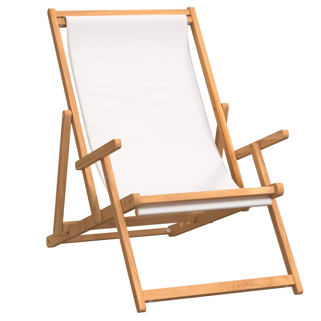 Beach Chair | | Solid Teak Wood, Polyester Fabric | Standard