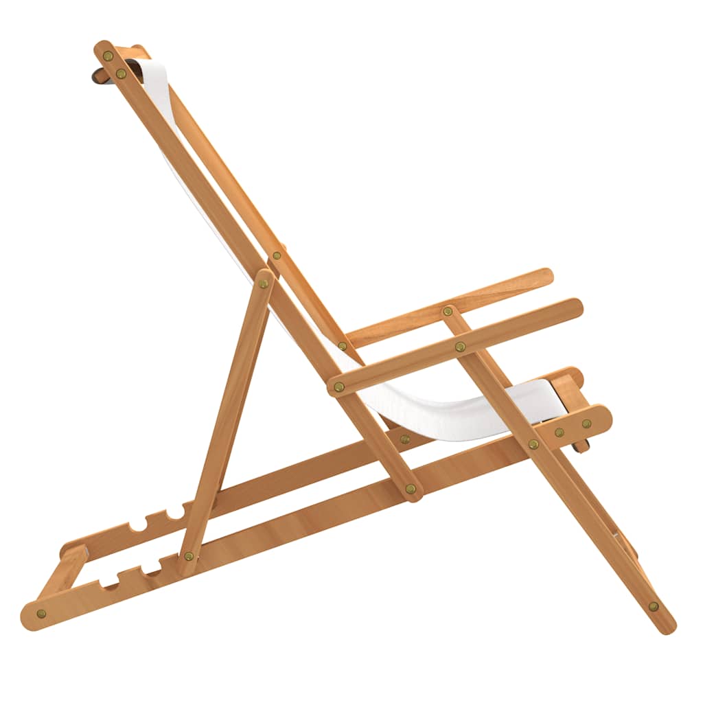 Beach Chair | | Solid Teak Wood, Polyester Fabric | Standard