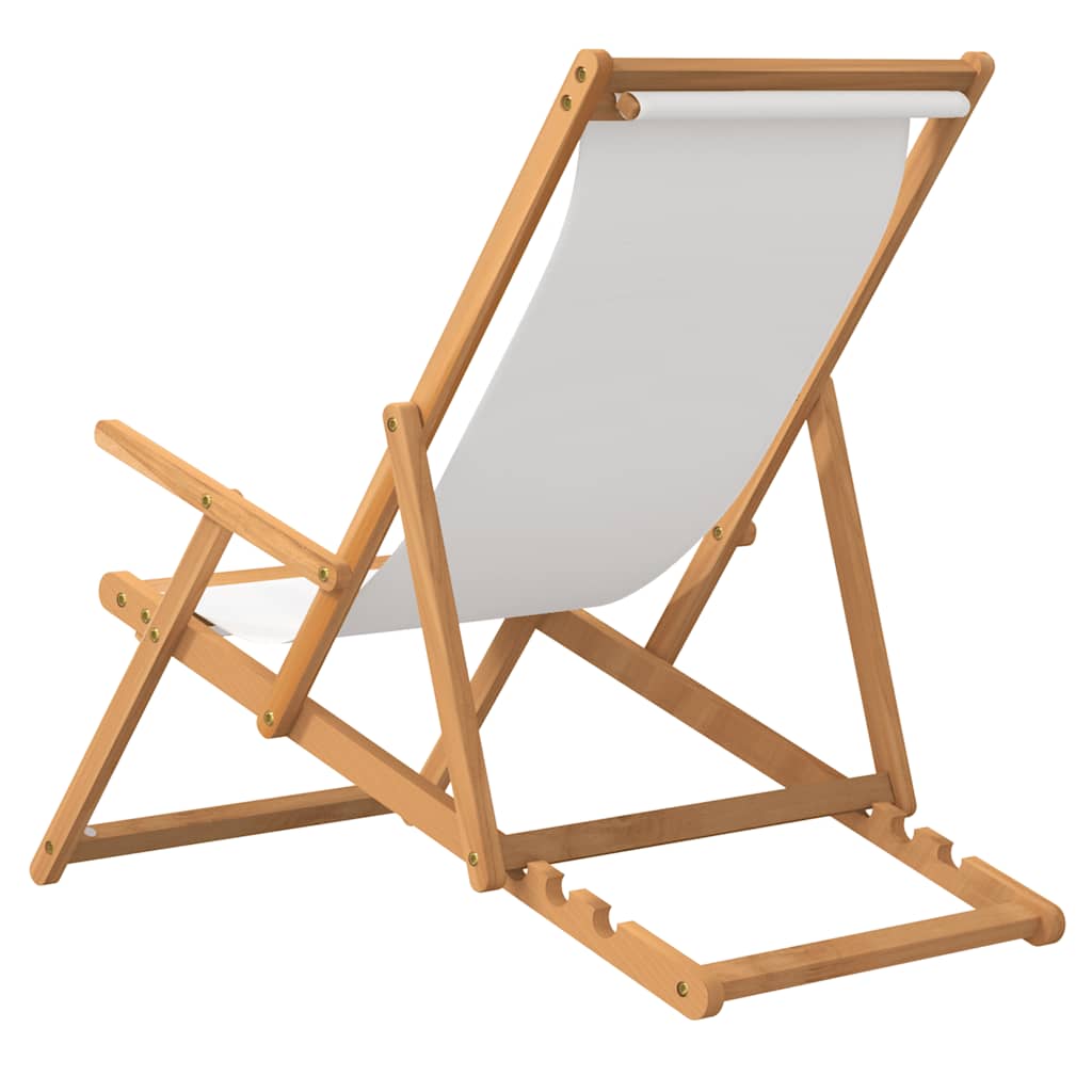 Beach Chair | | Solid Teak Wood, Polyester Fabric | Standard