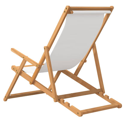 Beach Chair | | Solid Teak Wood, Polyester Fabric | Standard
