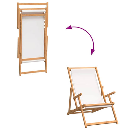 Beach Chair | | Solid Teak Wood, Polyester Fabric | Standard