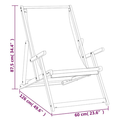 Beach Chair | | Solid Teak Wood, Polyester Fabric | Standard